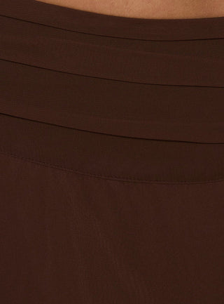 Evanescence Asymmetrical Midi Skirt Chocolate
