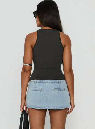 Rhode Denim Mini Skort Light Vintage Blue