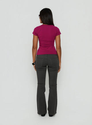 Trust Fund Low Rise Bootleg Cargo Pants Charcoal