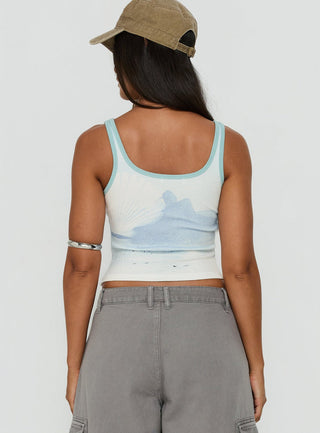 Soft Ember Graphic Tank Top Blue