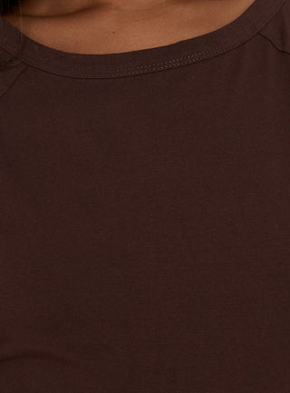 Enzia Raglan Lace Up Mini Dress Brown