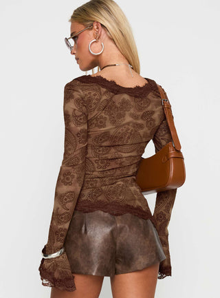 Jasette Sheer Long Sleeve Top Multi Floral
