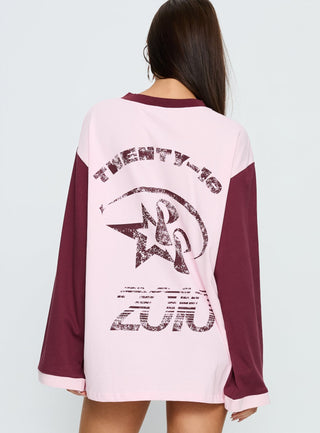 Starletta Long Sleeve Moto Top Pink