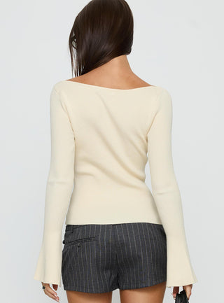 Tahnia Off Shoulder Button Up Top Butter
