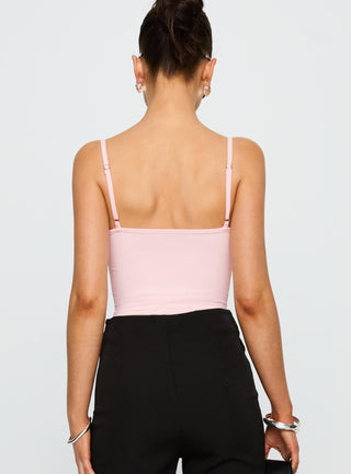 Aetherial Lace Detail Bodysuit Pink
