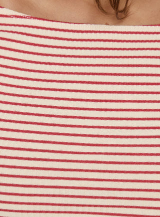Cheirosa Off Shoulder Top Red Stripe