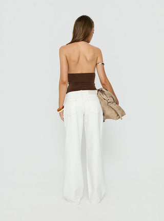 Tidal Wave Low Rise Straight Leg Jeans Cream