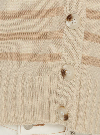 Karlson Striped Cardigan Beige Stripe
