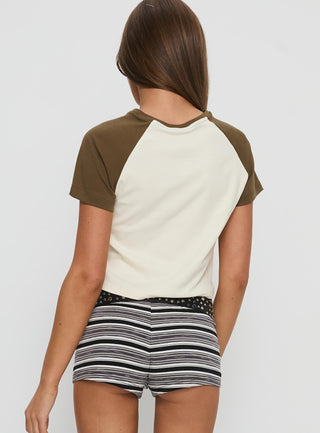 87 Classic Graphic Top White  Green
