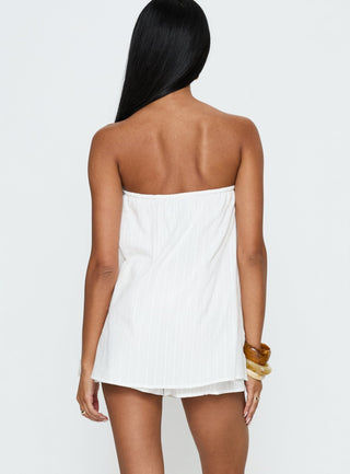 Isafelia Strapless Playsuit Off White