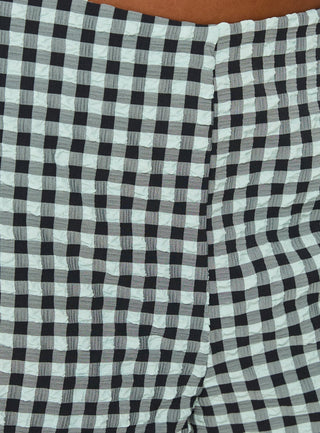 Sarajane Seer Sucker Shorts Blue Check