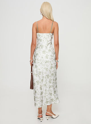Vasiliki Maxi Dress White  Green Floral