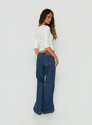 Buenos No Waist Low Rise Straight Leg Jeans Dark Indigo