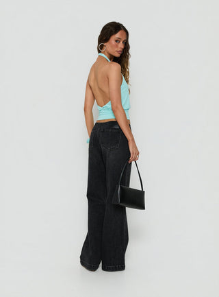 Buenos No Waist Low Rise Straight Leg Jeans Washed Black