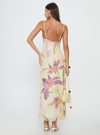 Isakaia Beaded Maxi Dress Floral  Multi