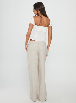Syrena Tailored Wide Leg Pant Natural