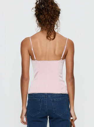 Maralyne Satin Corset Top Soft Pink