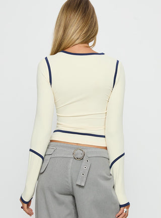 Starshot Long Sleeve Graphic Top Cream