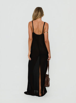 Glacial Sheer Maxi Dress Noir