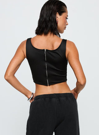SDSU Jersey Corset Top Black