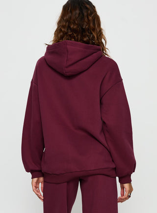 Princess Polly Stargirl Zip Through Jumper Burgundy