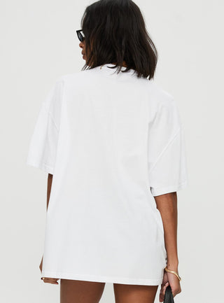 Tarot Card Oversized Graphic Top White  Multi