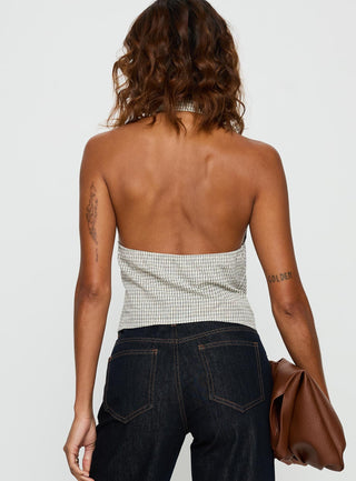 Different Dimensions Sleeveless Collared Top Check