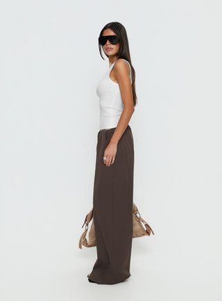 Lunea Concealed Waistband Pants Brown Tall