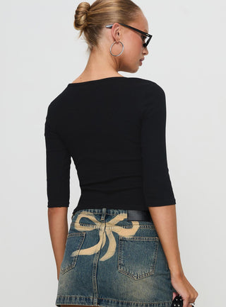 Elaia 34 Sleeve Top Black