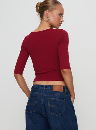 Elaia 34 Sleeve Top Red