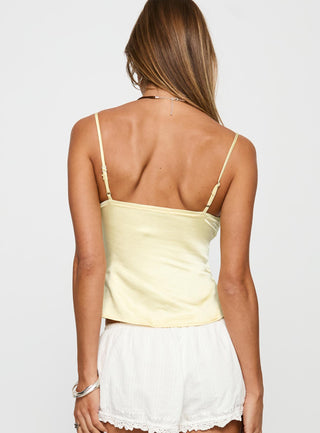 Aruba Satin Embroidered Cami Lemon