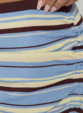 Osamie Knit Drawstring Maxi Skirt Multi Stripe