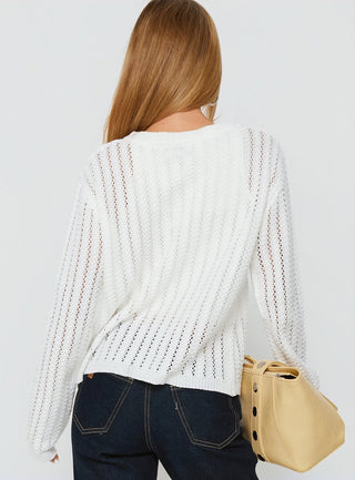 Avalisa Knit Cardigan White