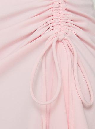 Vesperra Ruched Midi Skirt Pink