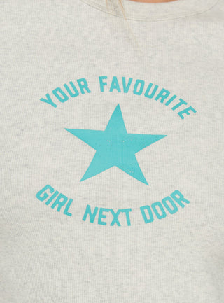 Your Favourite Girl Graphic Baby Tee Grey Marle