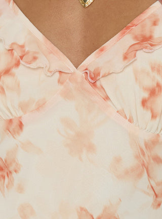 Aymi Frill Bust Detail Maxi Dress Multi Floral