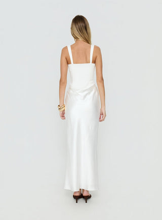 Ryana Corset Drape Maxi Dress White