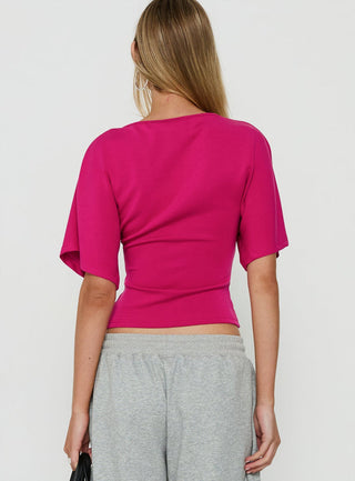 Arazia Cinched Short Sleeve Top Berry