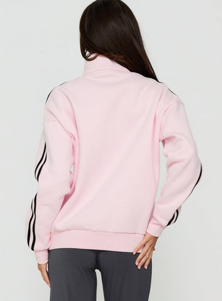 Keeran Funnel Neck Fleece Sweatshirt Pink / Black