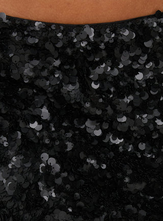 Leslay Sequin Mini Skirt Black