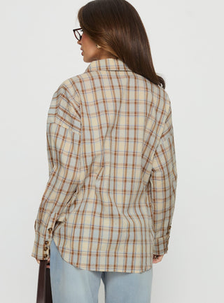 Sweet Summer Flannel Top Blue Check