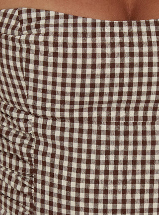 West Coast Love Halter Top Brown Gingham