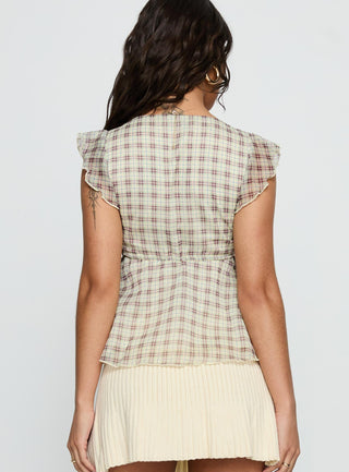 Auroraah Frill Top Yellow Check