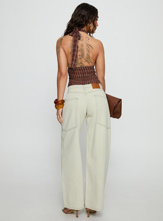 Amargo Mid Rise Baggy Jeans Sage Wash