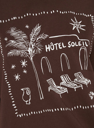 Hotel Sole Oversized Graphic Tee Brown
