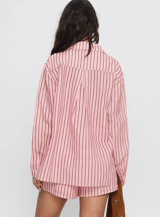 Chloe Set Pink  Brown Stripe