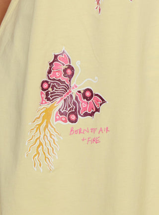 Wild Light Oversized Graphic Tee Yellow  Pink