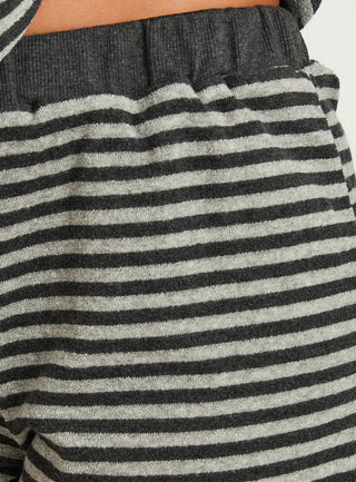 Selvina Terry Towelling Shorts Grey Stripe