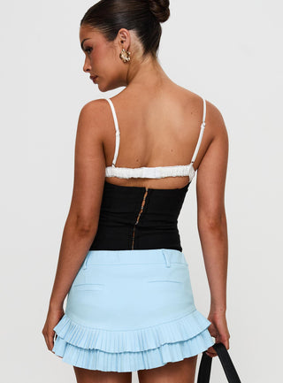 Renaissance Corset Lace Top Black  White