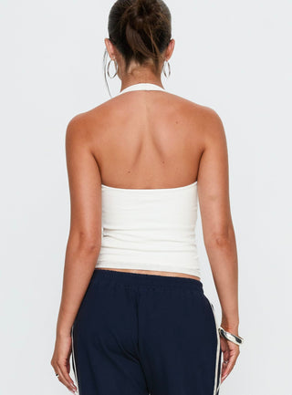 Debee Layered Halter Top White  Grey
